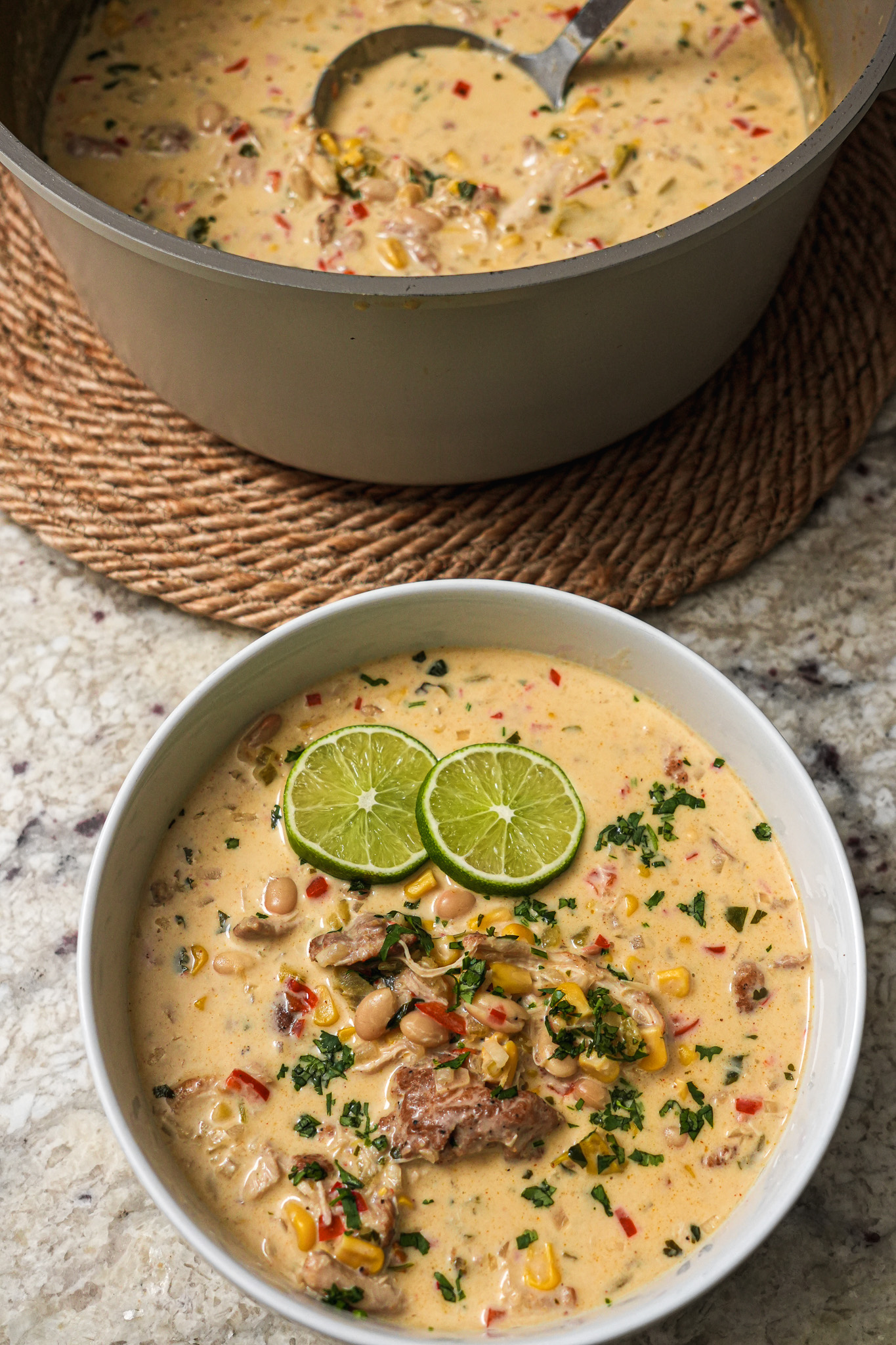 Creamy Cajun White Chicken Chili - Off The Chain Kitchen
